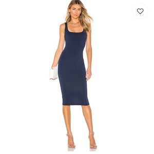 Carlina Square Neck Dress in Navy Blue